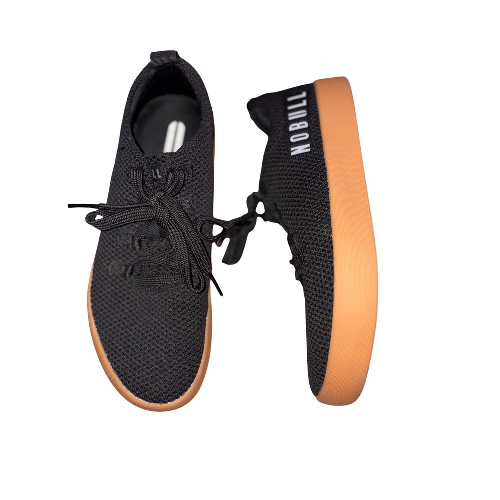 NEW NOBULL Black Knit Gum sole trainer sneakers M 10.5 W 12 NEW NO WEAR